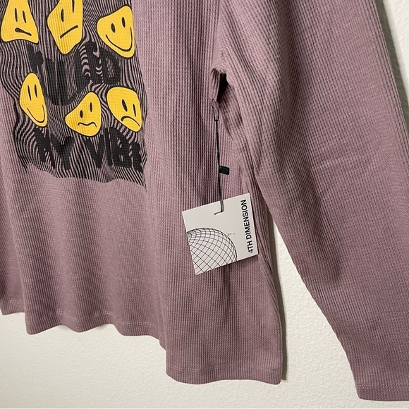 4th Dimension men emoji melting happy face sweatshirt hoddie L NWT - Picture 5 of 11